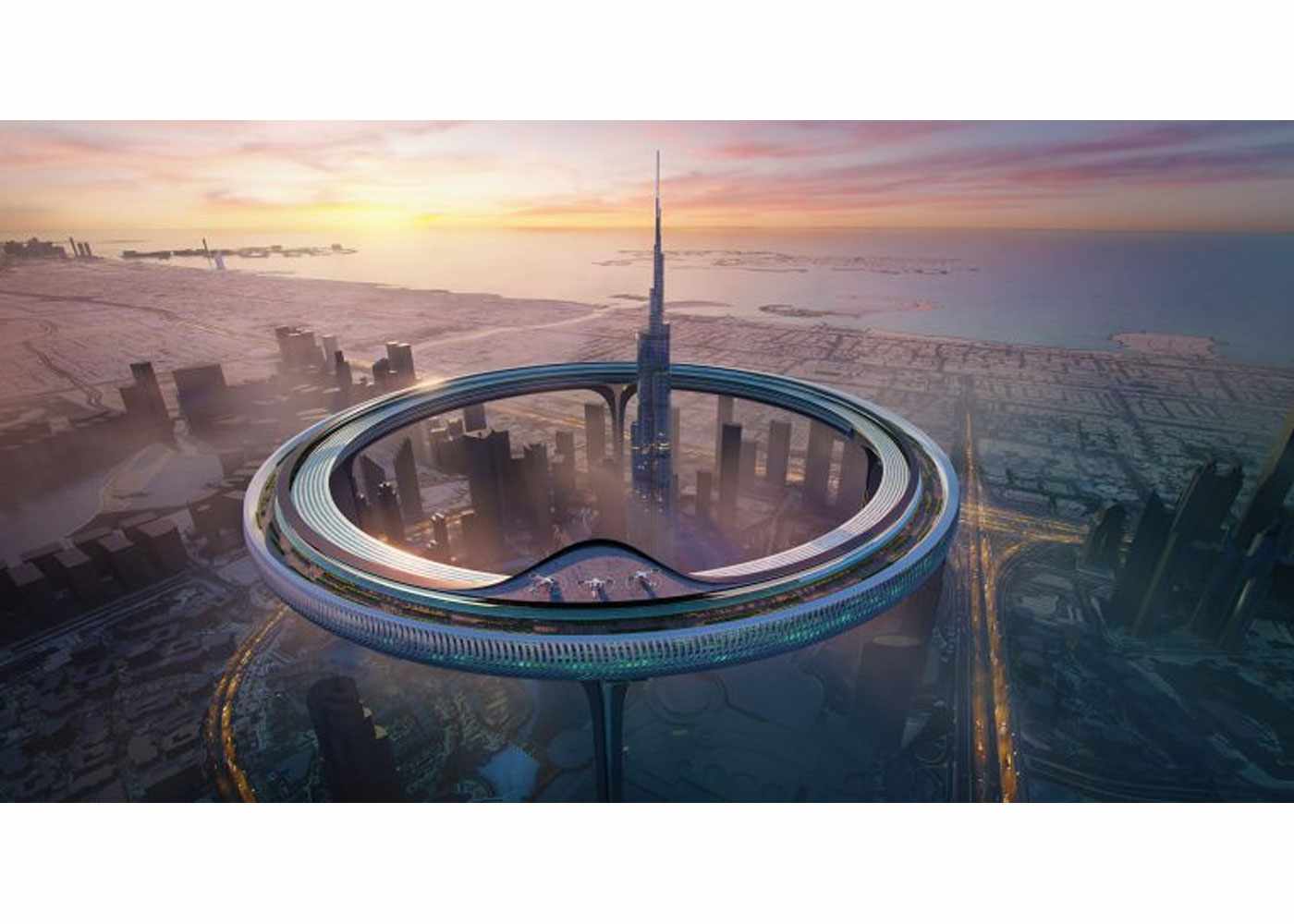 A Massive City Ring That Encircles the Burj Khalifa