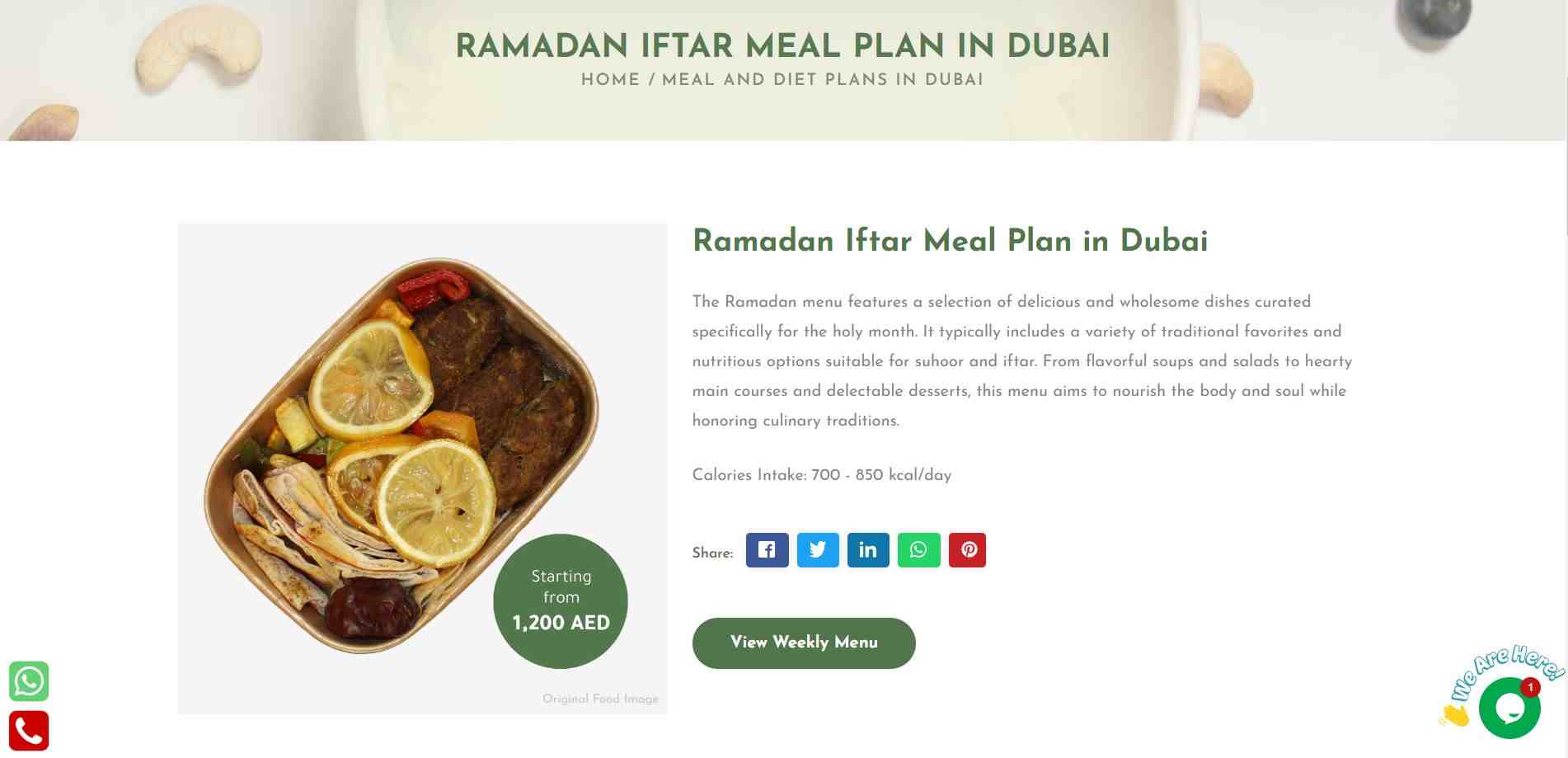 Ramadan Iftar Meal Plan in Dubai, UAE